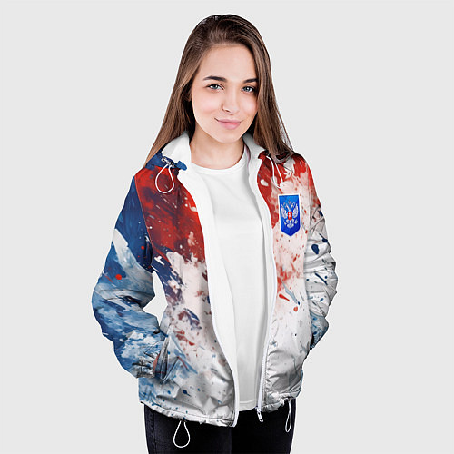 Женская куртка Краски и герб России / 3D-Белый – фото 3