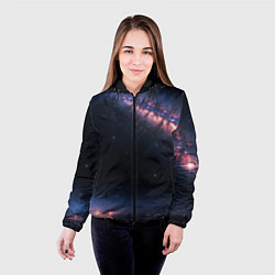 Куртка с капюшоном женская Млечный путь в звездном небе, цвет: 3D-черный — фото 2
