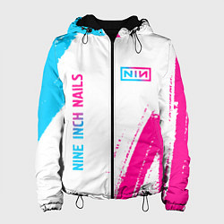 Куртка с капюшоном женская Nine Inch Nails neon gradient style: надпись, симв, цвет: 3D-черный