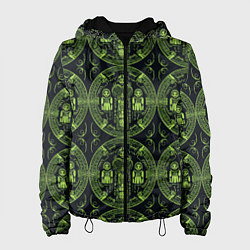 Куртка с капюшоном женская Орнамент маори, цвет: 3D-черный