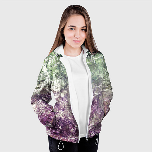 Женская куртка Текстура - Natural charge / 3D-Белый – фото 3