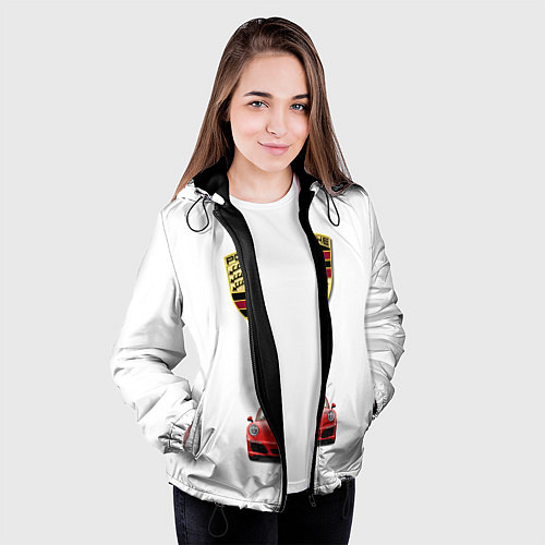 Женская куртка Porsche car / 3D-Черный – фото 3