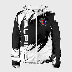 Куртка с капюшоном женская Alpina - белые завихрения, цвет: 3D-белый