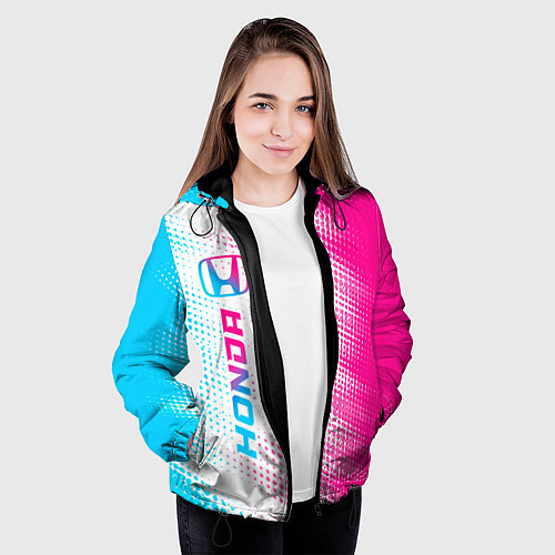 Женская куртка Honda neon gradient style: по-вертикали / 3D-Черный – фото 3