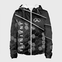Куртка с капюшоном женская Infiniti - черный металл, цвет: 3D-белый