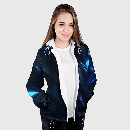 Женская куртка Синяя безгранность / 3D-Белый – фото 3