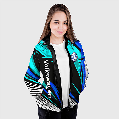 Женская куртка Фольцваген - sport uniform / 3D-Черный – фото 3