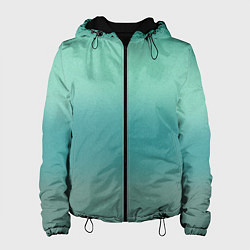 Куртка с капюшоном женская Бирюзовый фон градиент, цвет: 3D-черный