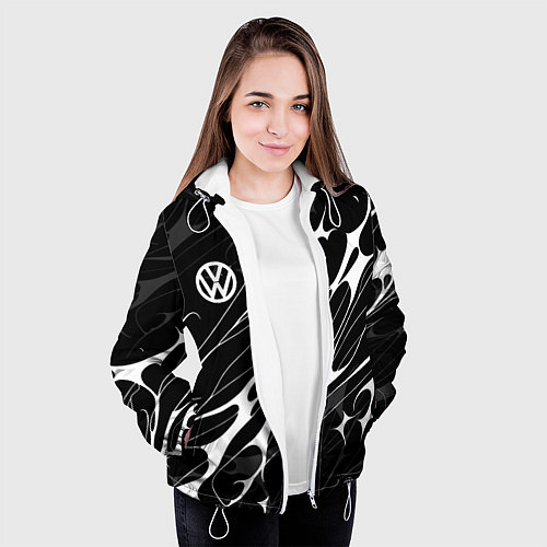 Женская куртка Volkswagen - острые линии / 3D-Белый – фото 3