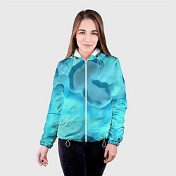 Куртка с капюшоном женская Мятые облака, цвет: 3D-белый — фото 2