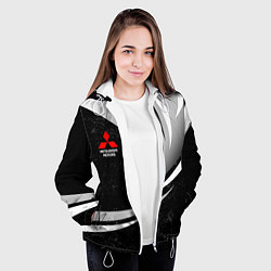 Куртка с капюшоном женская Митсубиси - строгие оттенки, цвет: 3D-белый — фото 2