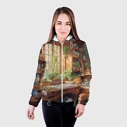 Куртка с капюшоном женская Фантастическая кухня ведьмы, цвет: 3D-белый — фото 2