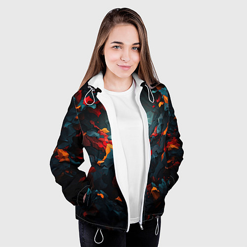 Женская куртка Мрачный камуфляж / 3D-Белый – фото 3