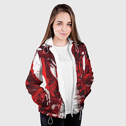 Куртка с капюшоном женская Красная комната киберпанк, цвет: 3D-белый — фото 2