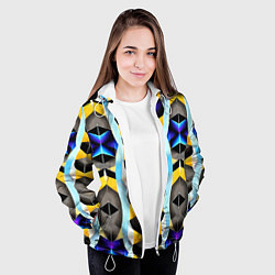Куртка с капюшоном женская Vanguard geometric pattern - neural network, цвет: 3D-белый — фото 2