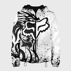 Куртка с капюшоном женская Fox motocross - белый дракон, цвет: 3D-черный