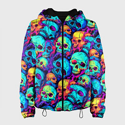 Женская куртка Яркие кислотные черепа