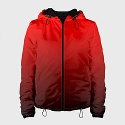 Куртка с капюшоном женская Градиент красно-чёрный, цвет: 3D-черный