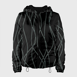 Куртка с капюшоном женская Чёрный с кривыми линиями, цвет: 3D-черный