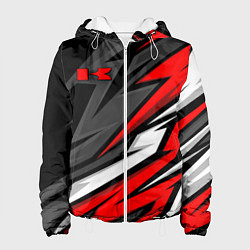 Куртка с капюшоном женская Kawasaki - red uniform, цвет: 3D-белый