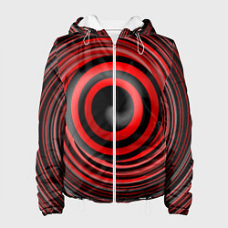 Куртка с капюшоном женская Красно-черный вихрь, цвет: 3D-белый