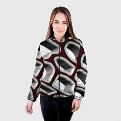 Куртка с капюшоном женская Объемная сеть, цвет: 3D-черный — фото 2