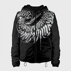 Куртка с капюшоном женская Каллиграфическая спираль, цвет: 3D-черный