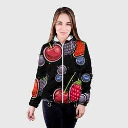 Куртка с капюшоном женская Плоды и ягоды, цвет: 3D-белый — фото 2