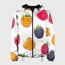 Куртка с капюшоном женская Разноцветная малина, цвет: 3D-черный