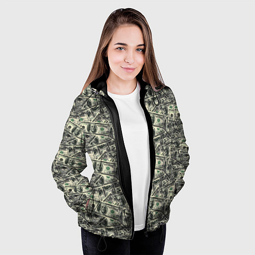 Женская куртка Американские доллары / 3D-Черный – фото 3