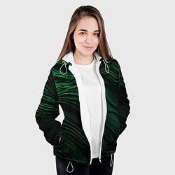 Куртка с капюшоном женская Dark green texture, цвет: 3D-белый — фото 2