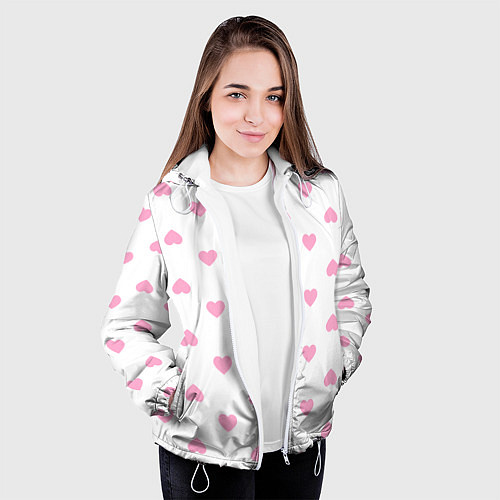 Женская куртка Просто сердечки / 3D-Белый – фото 3
