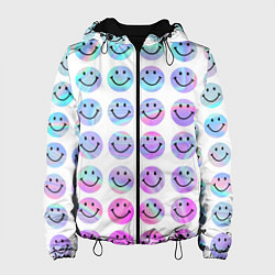 Куртка с капюшоном женская Smiley holographic, цвет: 3D-черный