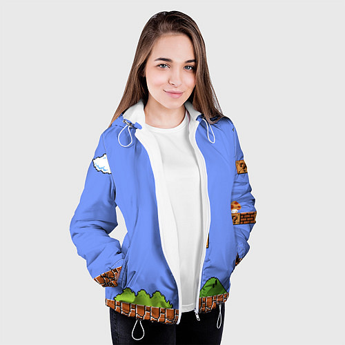 Женская куртка Первый уровень Марио / 3D-Белый – фото 3