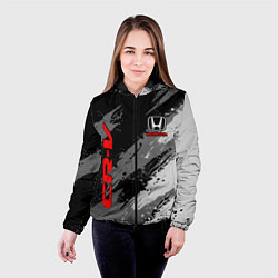 Куртка с капюшоном женская Honda cr-v - Монохром, цвет: 3D-черный — фото 2