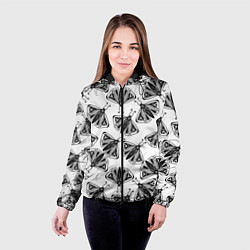 Куртка с капюшоном женская Butterflies - gothic pattern, цвет: 3D-черный — фото 2