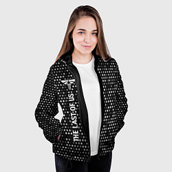 Куртка с капюшоном женская The Last Of Us glitch на темном фоне: по-вертикали, цвет: 3D-черный — фото 2