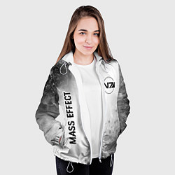 Куртка с капюшоном женская Mass Effect glitch на светлом фоне: надпись, симво, цвет: 3D-белый — фото 2