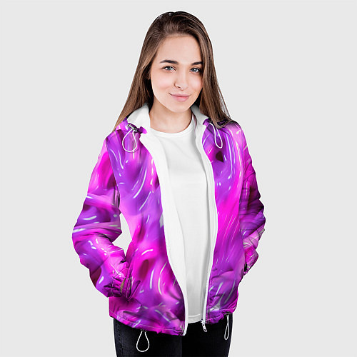 Женская куртка Розовая слизь / 3D-Белый – фото 3