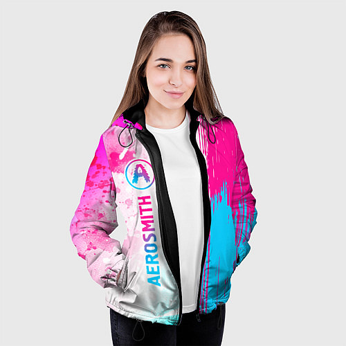 Женская куртка Aerosmith neon gradient style: по-вертикали / 3D-Черный – фото 3