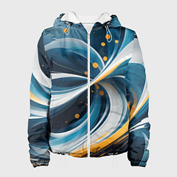 Куртка с капюшоном женская Закрученная абстракция от нейросети, цвет: 3D-белый