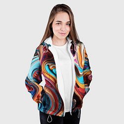 Куртка с капюшоном женская Поток красок, цвет: 3D-белый — фото 2
