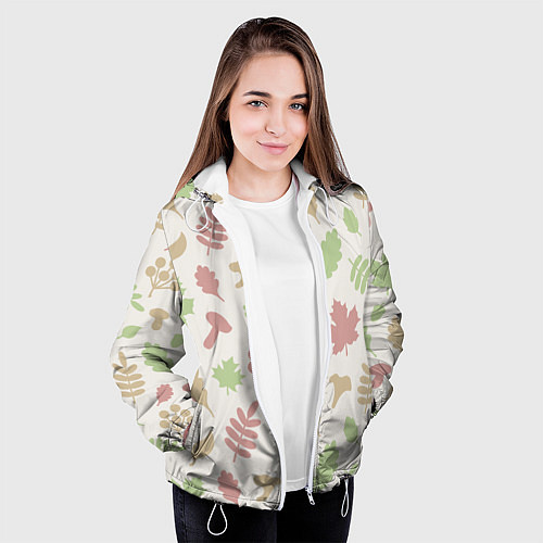 Женская куртка Осень - бежевый 3 / 3D-Белый – фото 3