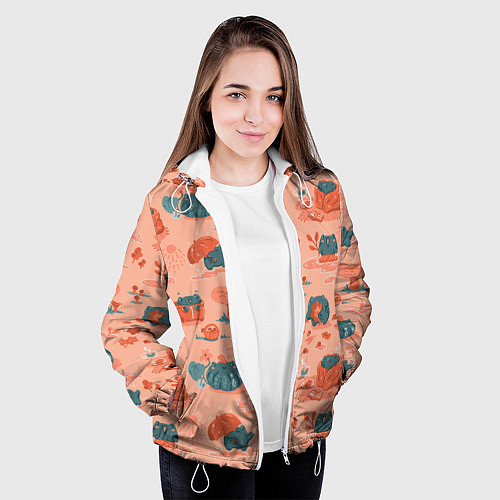 Женская куртка Осенние лягушки / 3D-Белый – фото 3