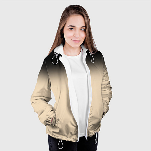 Женская куртка Градиент: от черного к телесному / 3D-Белый – фото 3