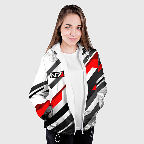 Женская куртка Mass effect - white uniform n7 / 3D-Белый – фото 3
