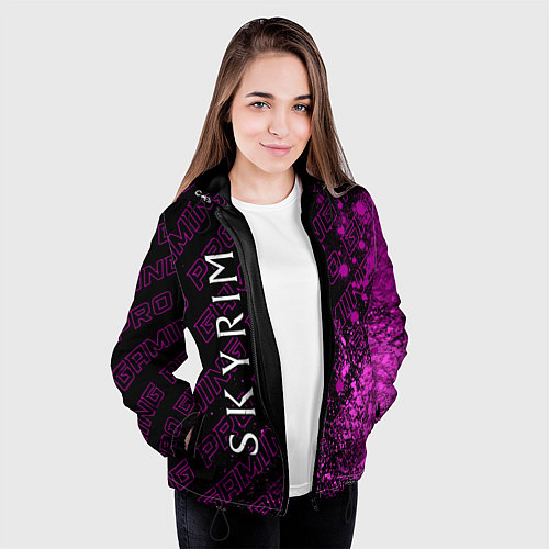 Женская куртка Skyrim pro gaming: по-вертикали / 3D-Черный – фото 3