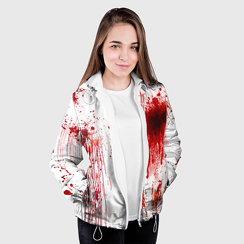 Женская куртка Брызги крови / 3D-Белый – фото 3