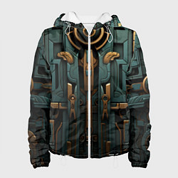 Куртка с капюшоном женская Абстрактный узор в египетском стиле, цвет: 3D-белый