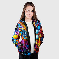 Куртка с капюшоном женская Космическая фантазия, цвет: 3D-черный — фото 2